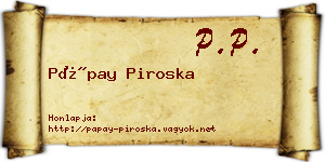 Pápay Piroska névjegykártya